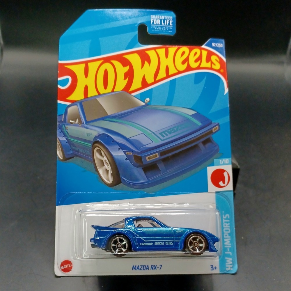 Hot Wheels Car Mazda RX-7 Blue Metallic J-Imports 97/250 Custom Racing